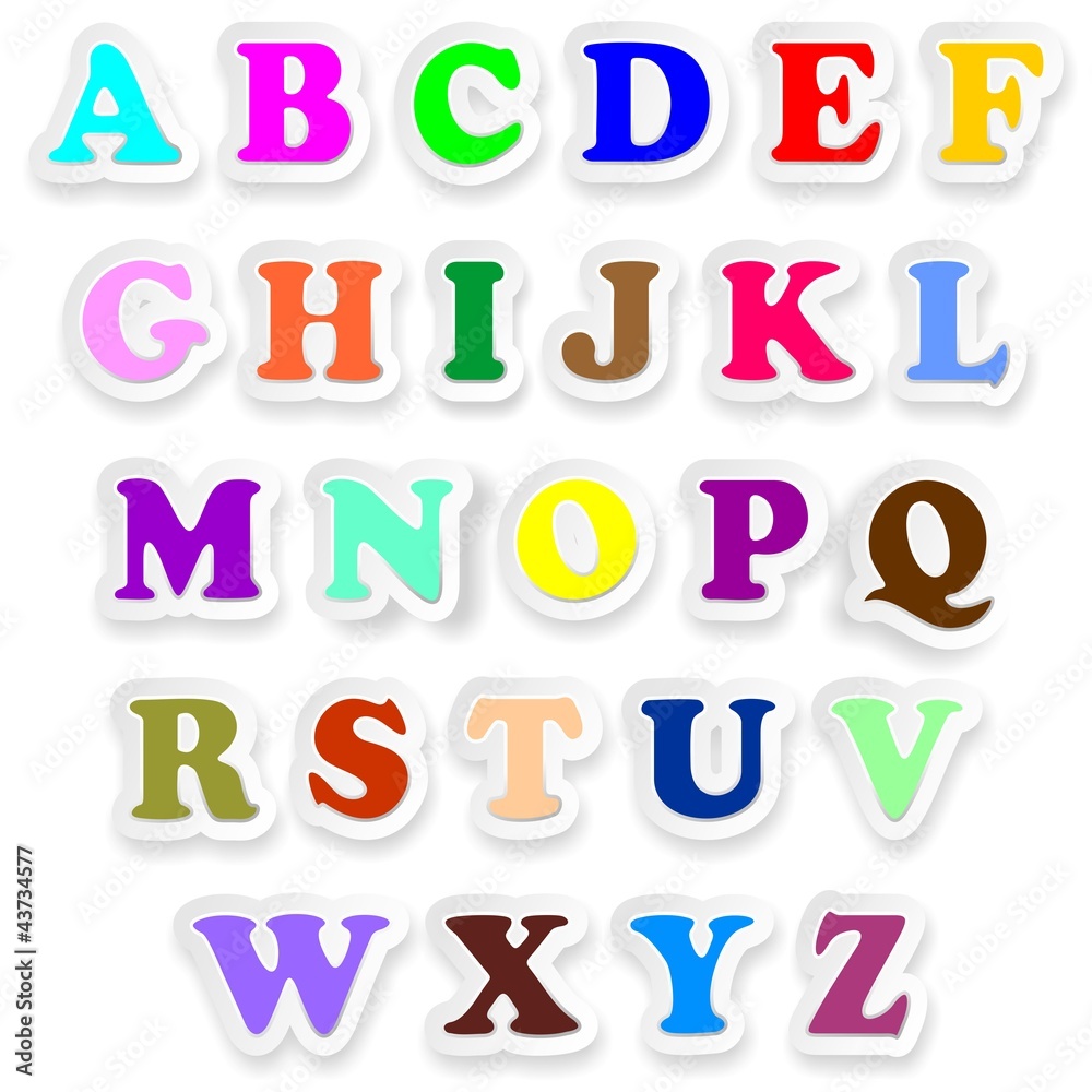 Vecteur Stock Alfabeto Lettere Maiuscolo Stickers Alphabet Letters  Uppercase | Adobe Stock