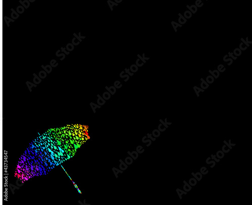 Background with umbrella in the form of drops of rain