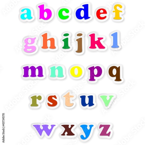 Alfabeto Lettere Corsivo Stickers Alphabet Font Cursive