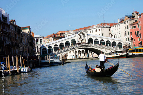 Rialto bridge  Gondola and Venice