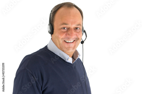 Obraz na płótnie Mann mit Headset