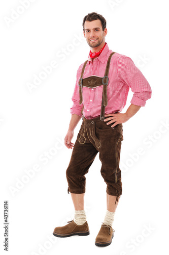 Foto Junger Mann in Lederhose