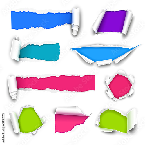 Collection of color paper. Vector illustration