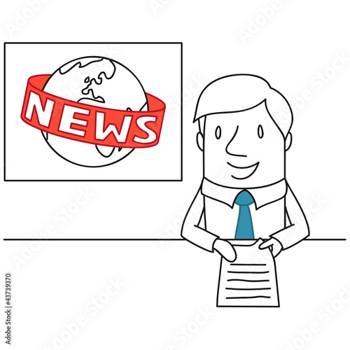 Geschäftsmann, Nachrichtensprecher, News