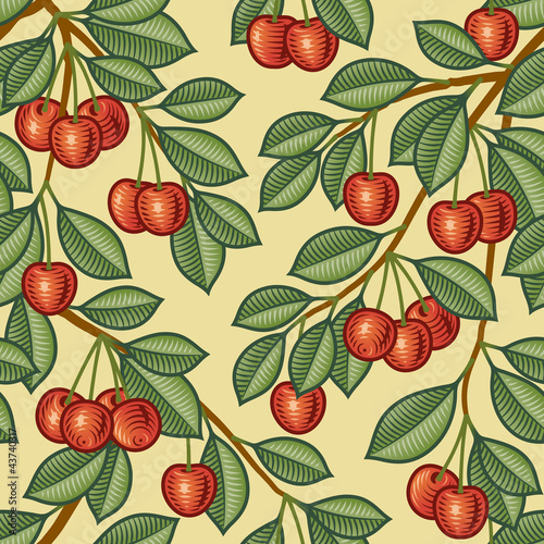 Seamless cherry background