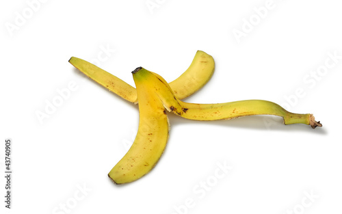 skin banana on white background