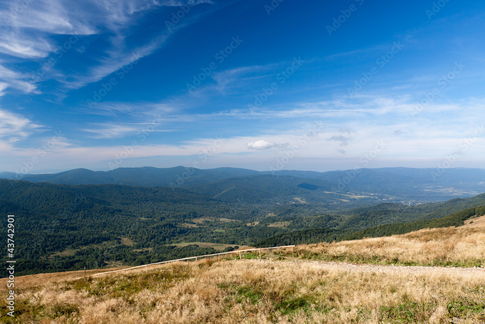 Bieszczady mountains in south east Poland