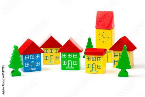 Toy blocks representing a town