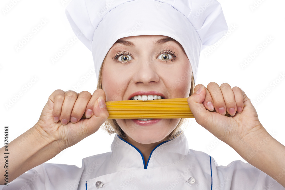 Chef . Isolated over white background. Chef . Isolated over white background.