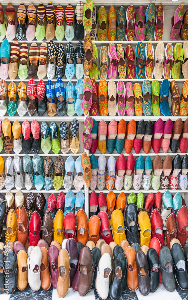 Babouches oriental traditional colored Moroccan slippers