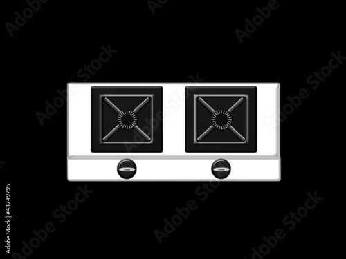 Gas stove with black background © rgvector