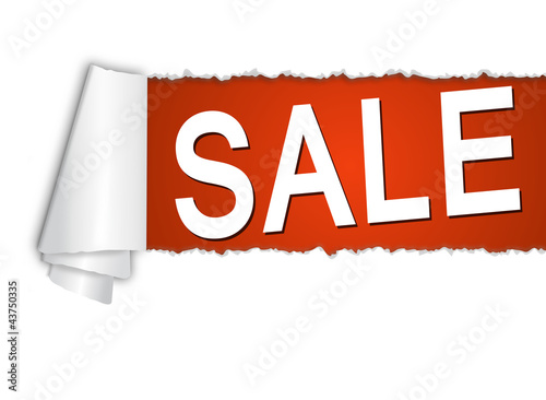 aufgerissenes Papier mit SALE