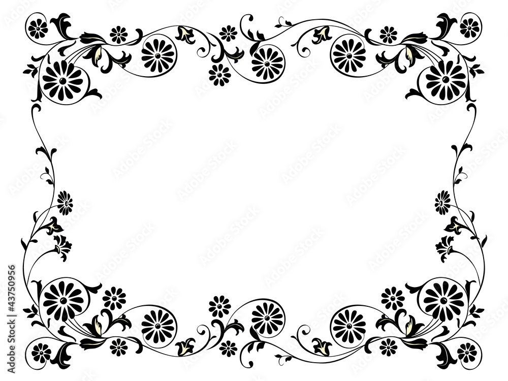 Flowers ornaments . Floral design for the frame