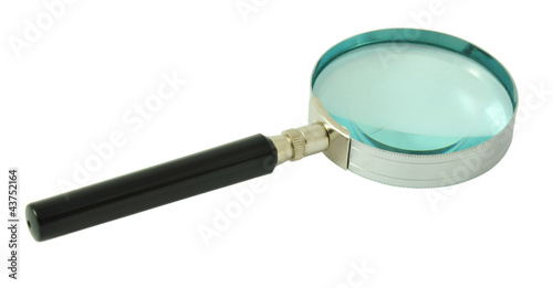Magnifying glass on isolated white background