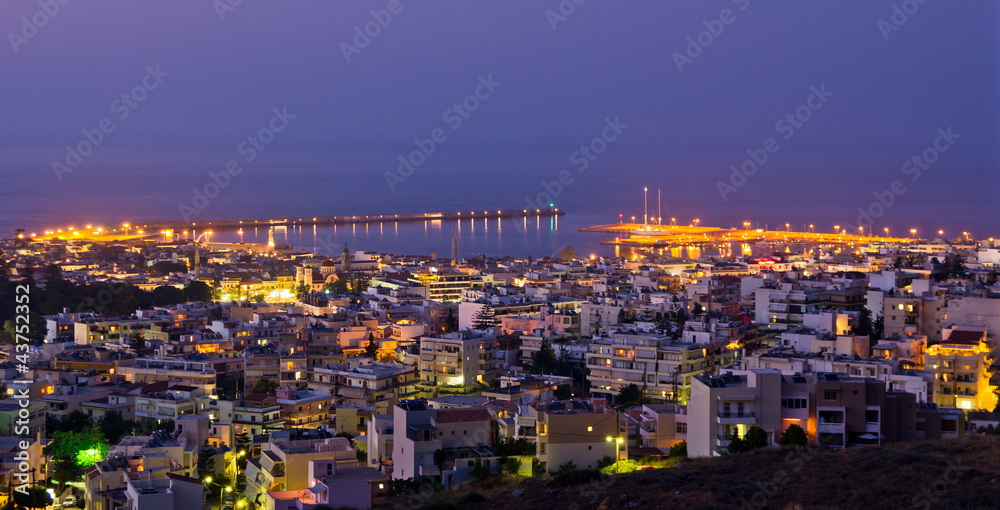 Rethymno harbour at night