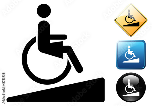 Female handicapped accessible pictogram and icons