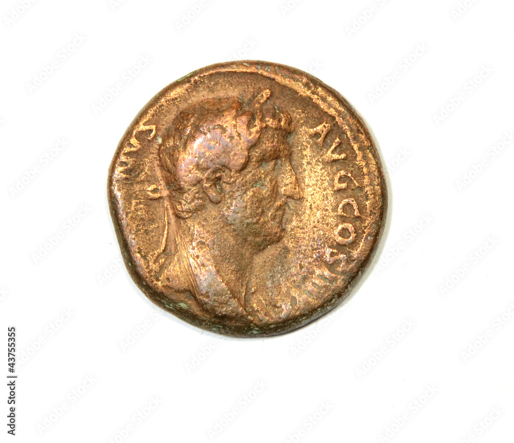 Ancient Roman coin. Emperor Hadrian. Ancient Roman coin. Emperor Hadrian.