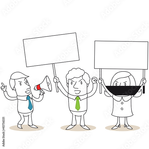 Geschäftsleute, Protest, Demonstration, Streik