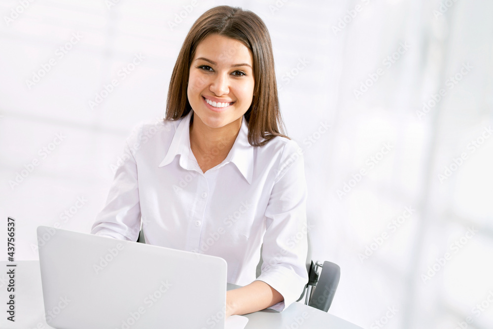 Business woman working at laptop Business woman working at laptop