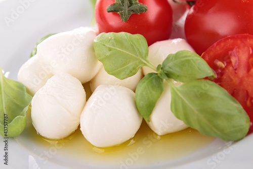 mozzarella and basil with tomato