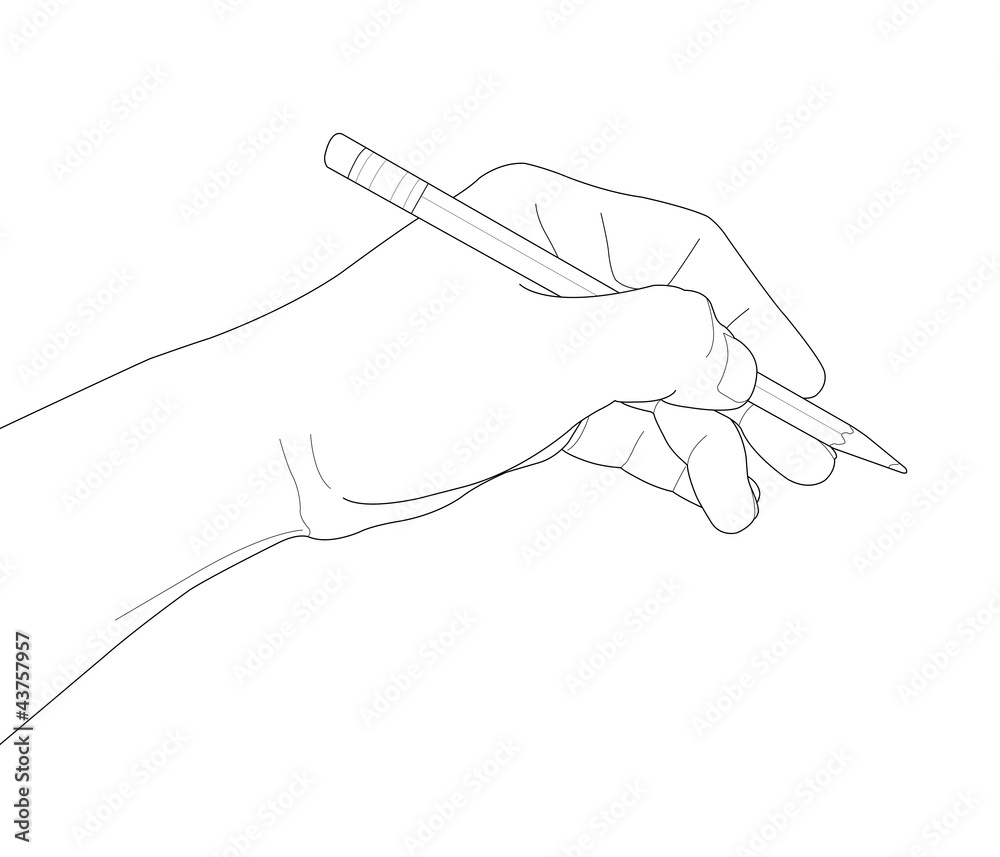 Fototapeta hand holding a pencil