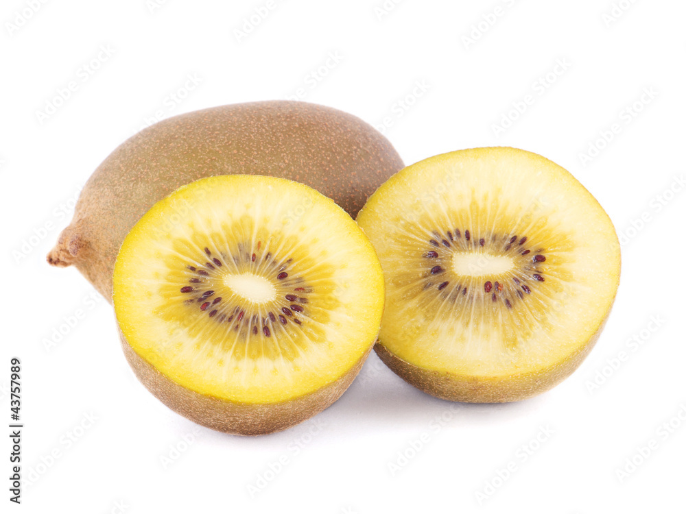 Yellow kiwi isolated on white background Yellow kiwi isolated on white background