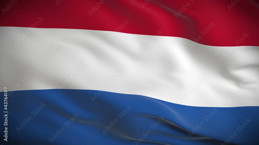 Highly detailed flag of the Netherlands ripples Looped Highly detailed flag of the Netherlands ripples Looped