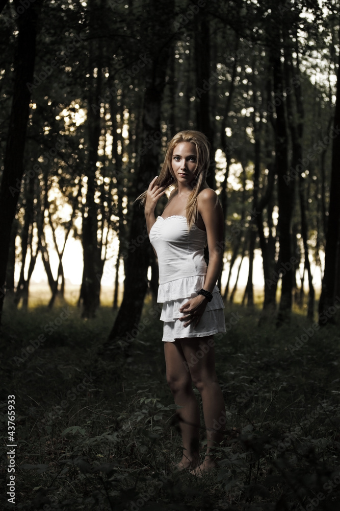 Girl posing in the forest