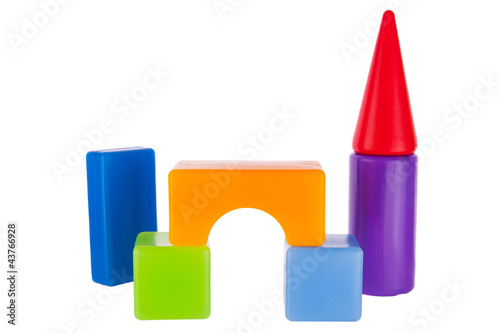 Colorful toy contruction plastic blocks