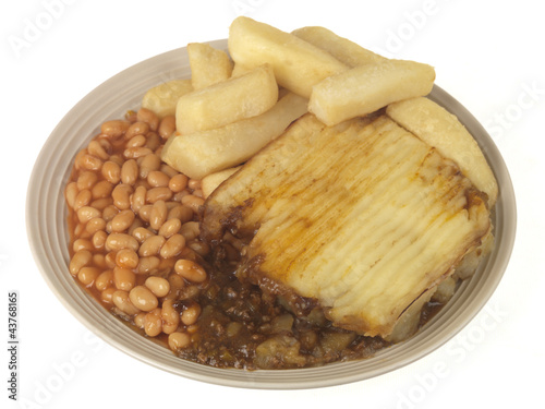 Cottage Pie with Chips and Beans photo