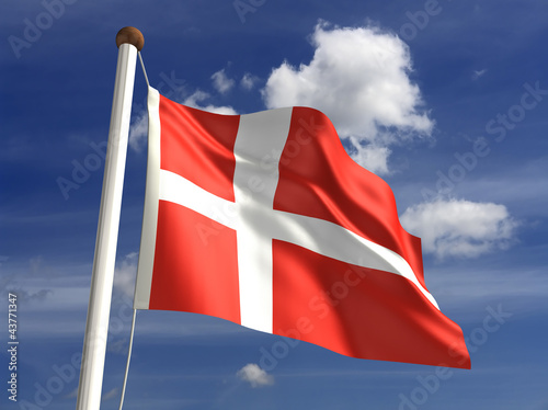 Denmark flag (with clipping path)