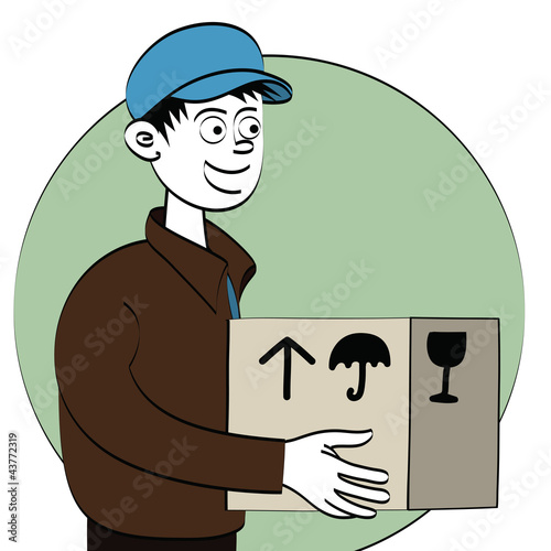 Delivery boy with package