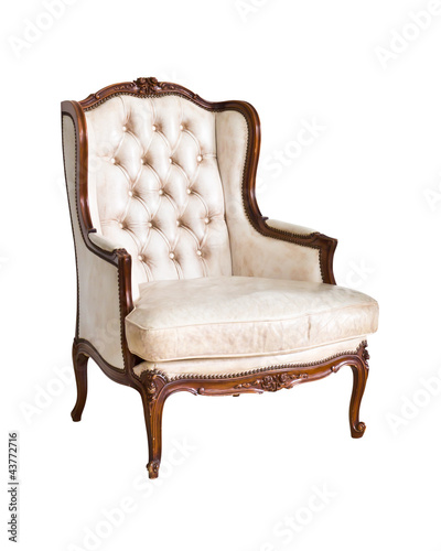 vintage luxury armchair isolated with clipping path