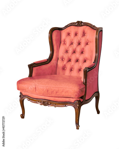 vintage luxury armchair isolated with clipping path