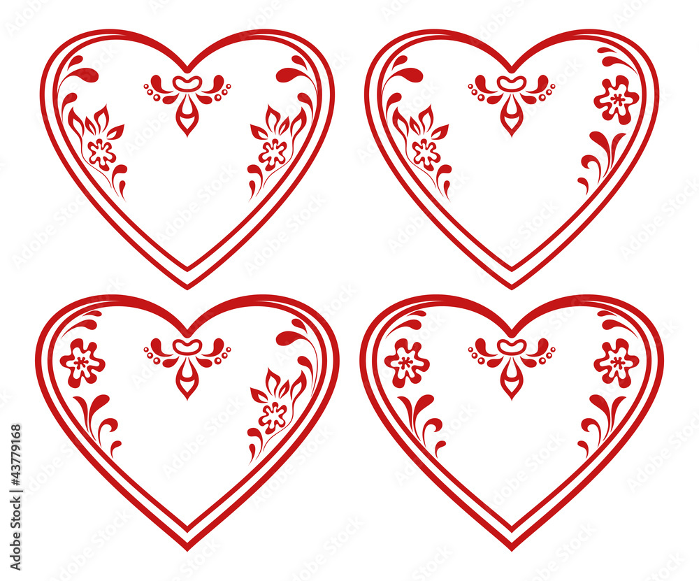 Valentine heart, pictogram, set