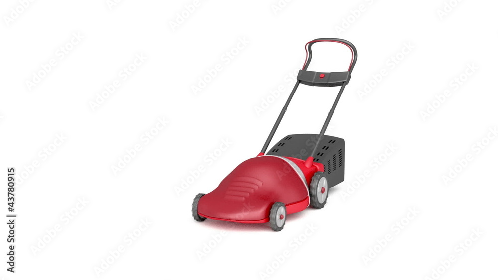 Electric lawn mower drive on white background Electric lawn mower drive on white background