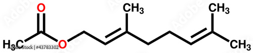 Geranyl acetate, a compound with fruity rose aroma