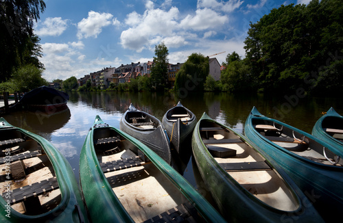 few canoe on river in Marburg photo