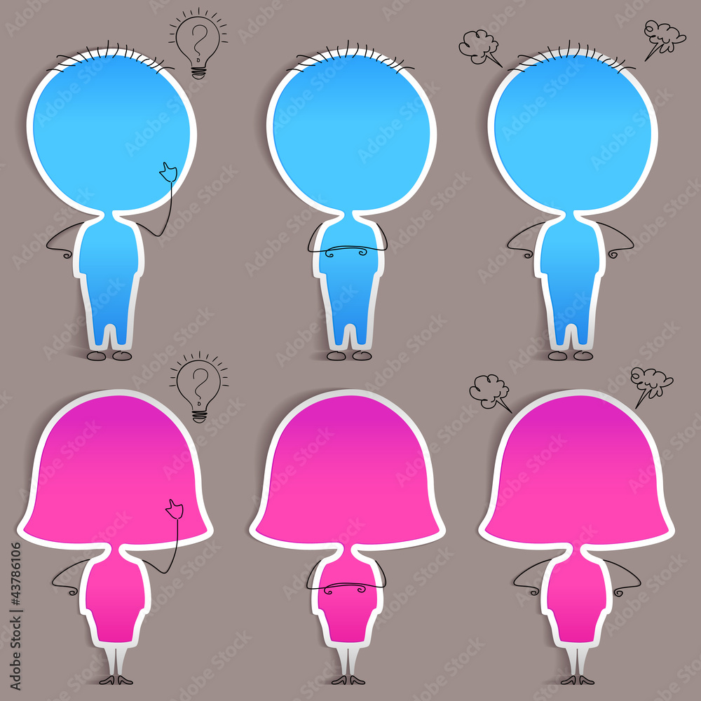vector illustration of male female sticker for activitiy vector illustration of male female sticker for activitiy