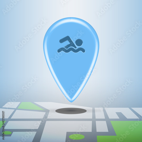 Blue navigation sports pin photo