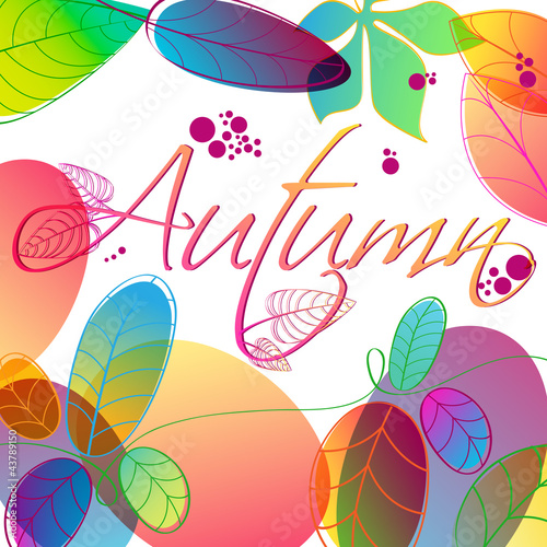 Colorful autumn leaves illustration