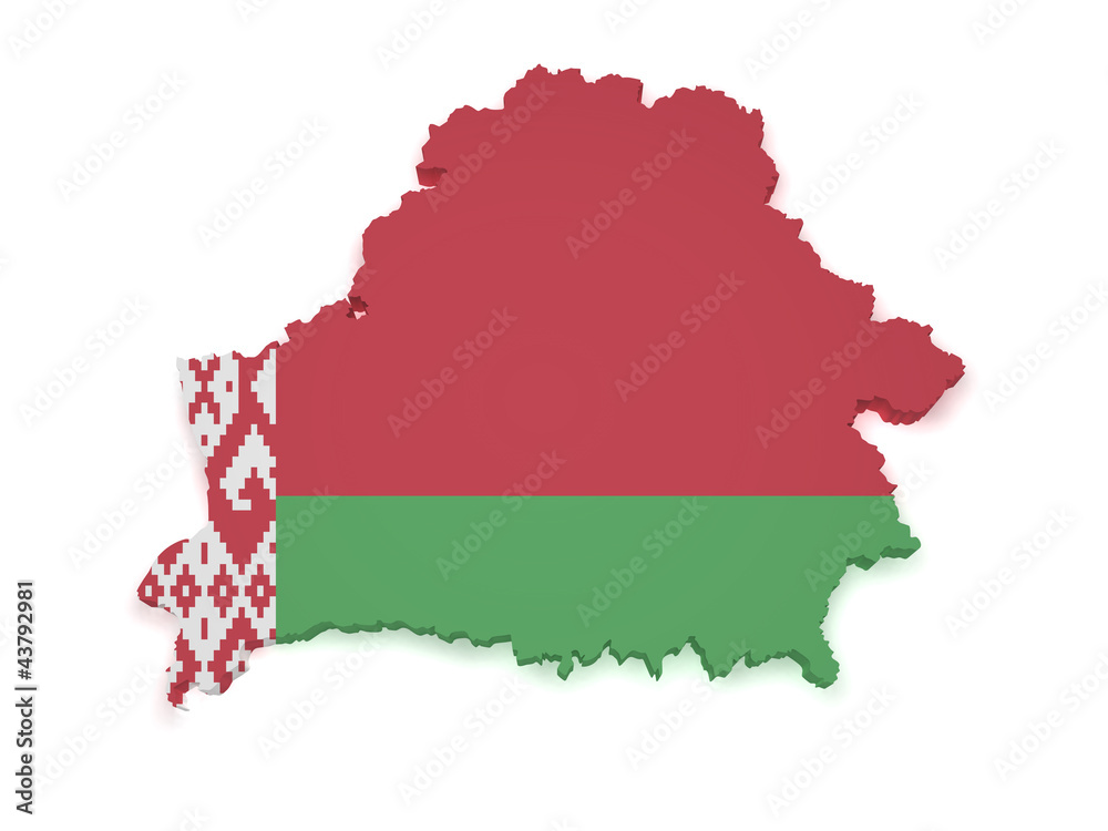 Obraz premium Belarus Map 3d Shape