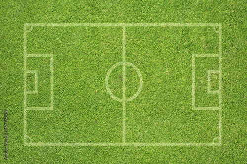 Soccer football on grass field
