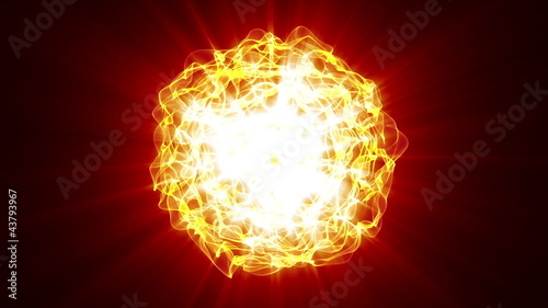 Simulation of nuclear chain reaction and explosion animation