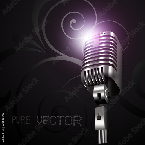 vector mic in dark background