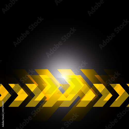 yellow arrow in black background