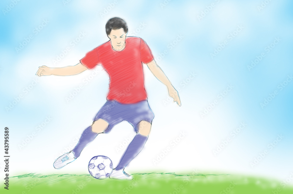 Naklejka premium Young soccer player