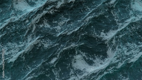 Storming ocean texture, top view in Full HD