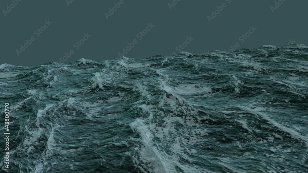 Rolling ocean with alpha channel in 1920x1080