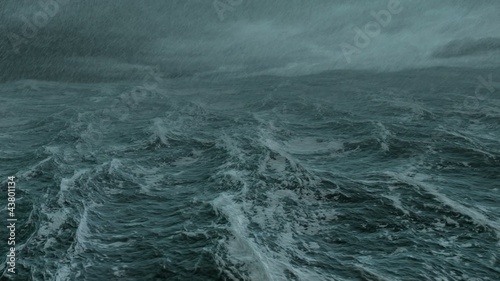 1080p wide storm in the sea shot